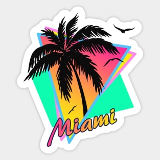 Miami Cool 80s Sunset Sticker